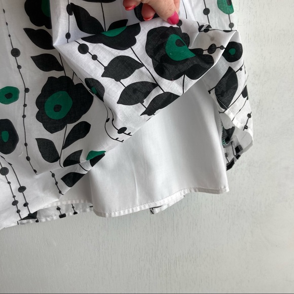 Brannan White with black and green floral accents Skirt, Sz - 10 - Picture 4 of 13